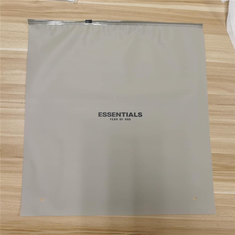 ESSENTIALS Fashion Packaging Bags - Plastic Clothing Storage Bags - FOG Semi-Transparent Gray Clothing Ziplock Bags