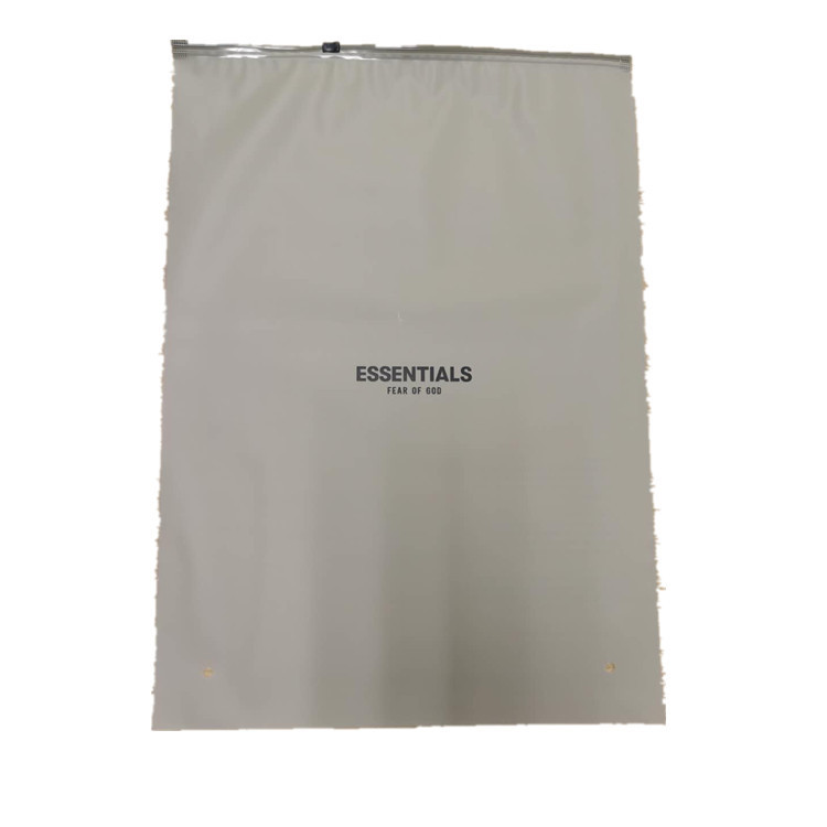 ESSENTIALS Fashion Packaging Bags - Plastic Clothing Storage Bags - FOG Semi-Transparent Gray Clothing Ziplock Bags