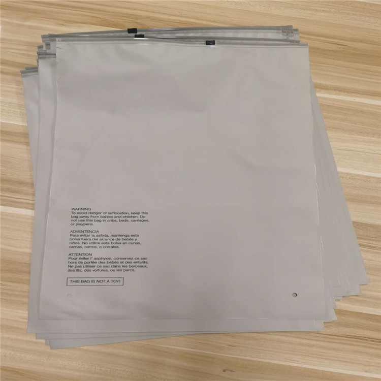 ESSENTIALS Fashion Packaging Bags - Plastic Clothing Storage Bags - FOG Semi-Transparent Gray Clothing Ziplock Bags